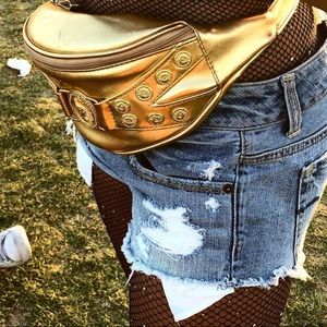 Gold belt bag
